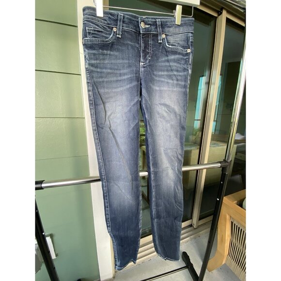 Vintage BEBE Y2K Medium Wash Stretch Denim Blue Jeans Size 26 Made in USA - Picture 1 of 5